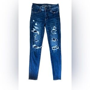 Distressed Blue American Eagle Women's Jeans